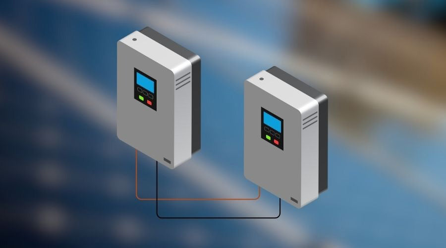 Can I connect two solar inverters together and how do I do that?