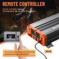 This 3000W pure sine wave inverter features a 16.5-ft remote control