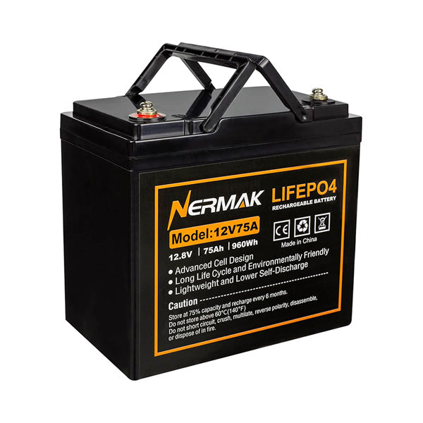 12V 75Ah Lithium LiFePO4 Deep Cycle Battery