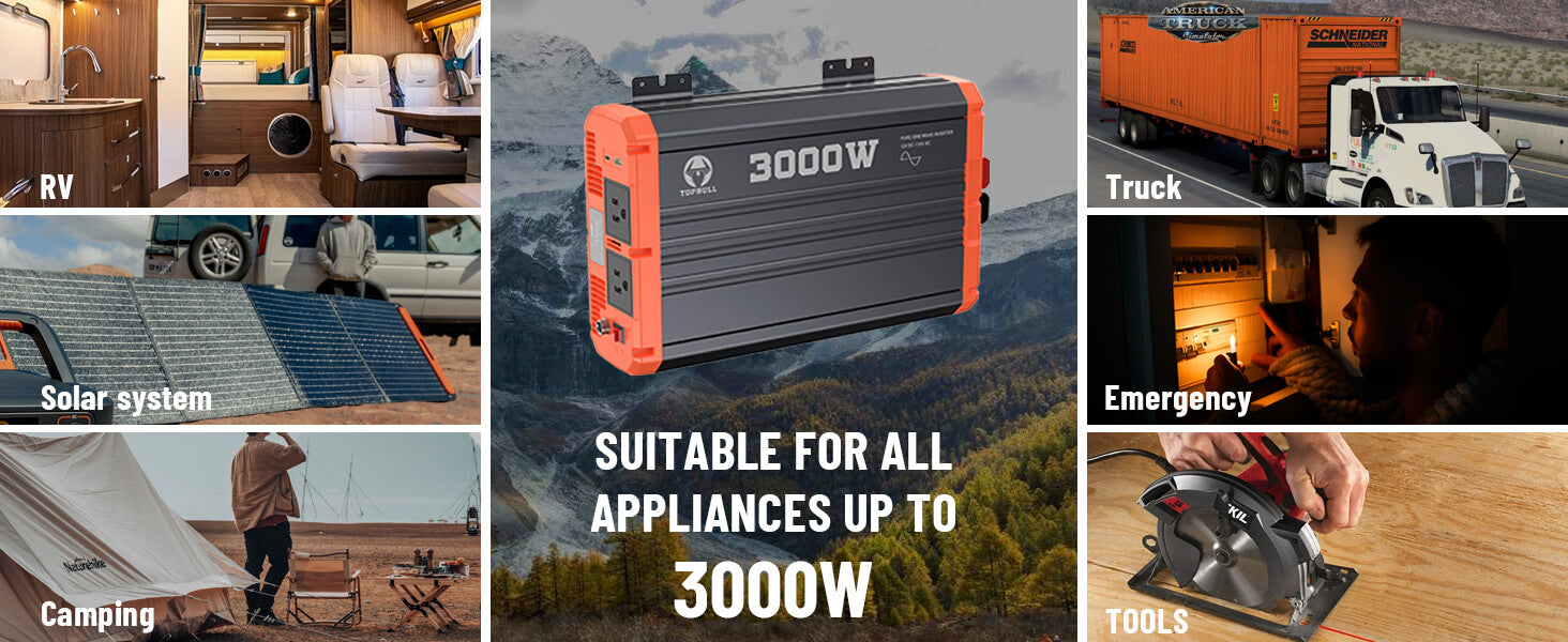 suitable for all appliances up to 3000w