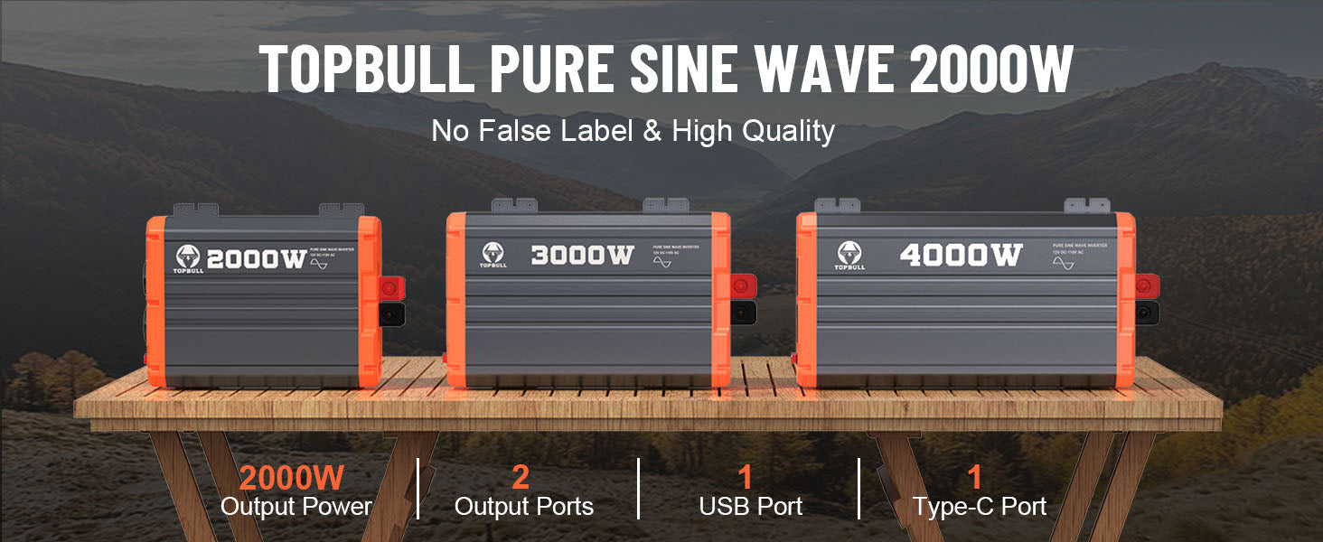 Topbull pure sine wave 2000w for RV