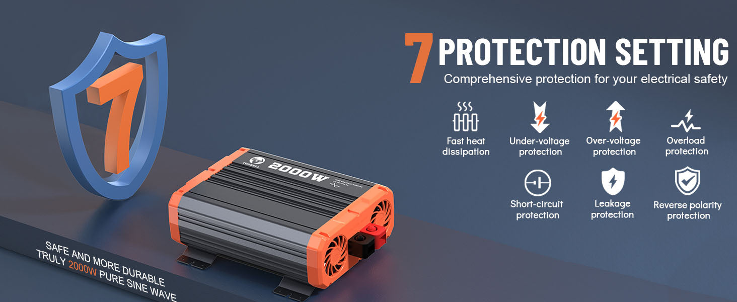 Inverter with 7 protection settings