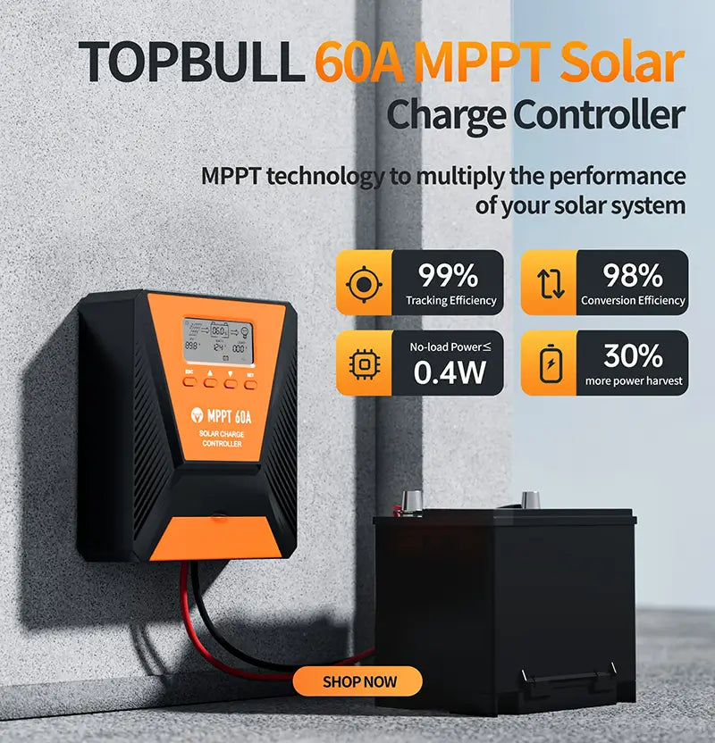 Topbull 60A MPPT solar charge controllerslider_item_haALtM