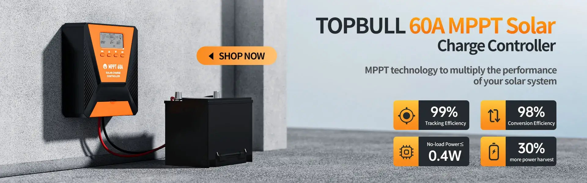 Topbull 60A MPPT solar charge controllerslider_item_haALtM