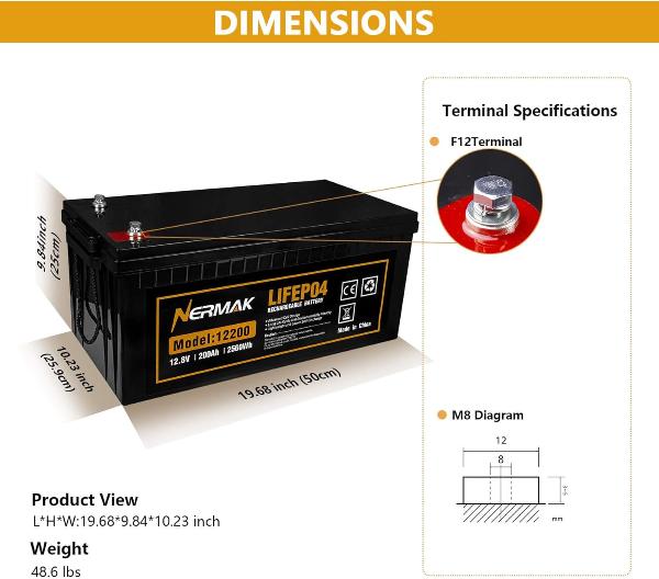 12V 200ah lithium battery