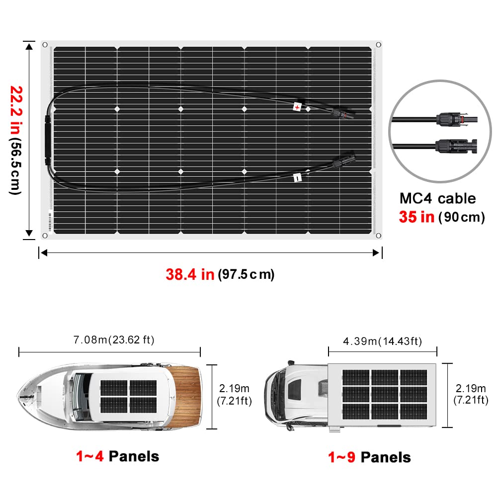 400W 12V Semi-Flexible Solar Panel