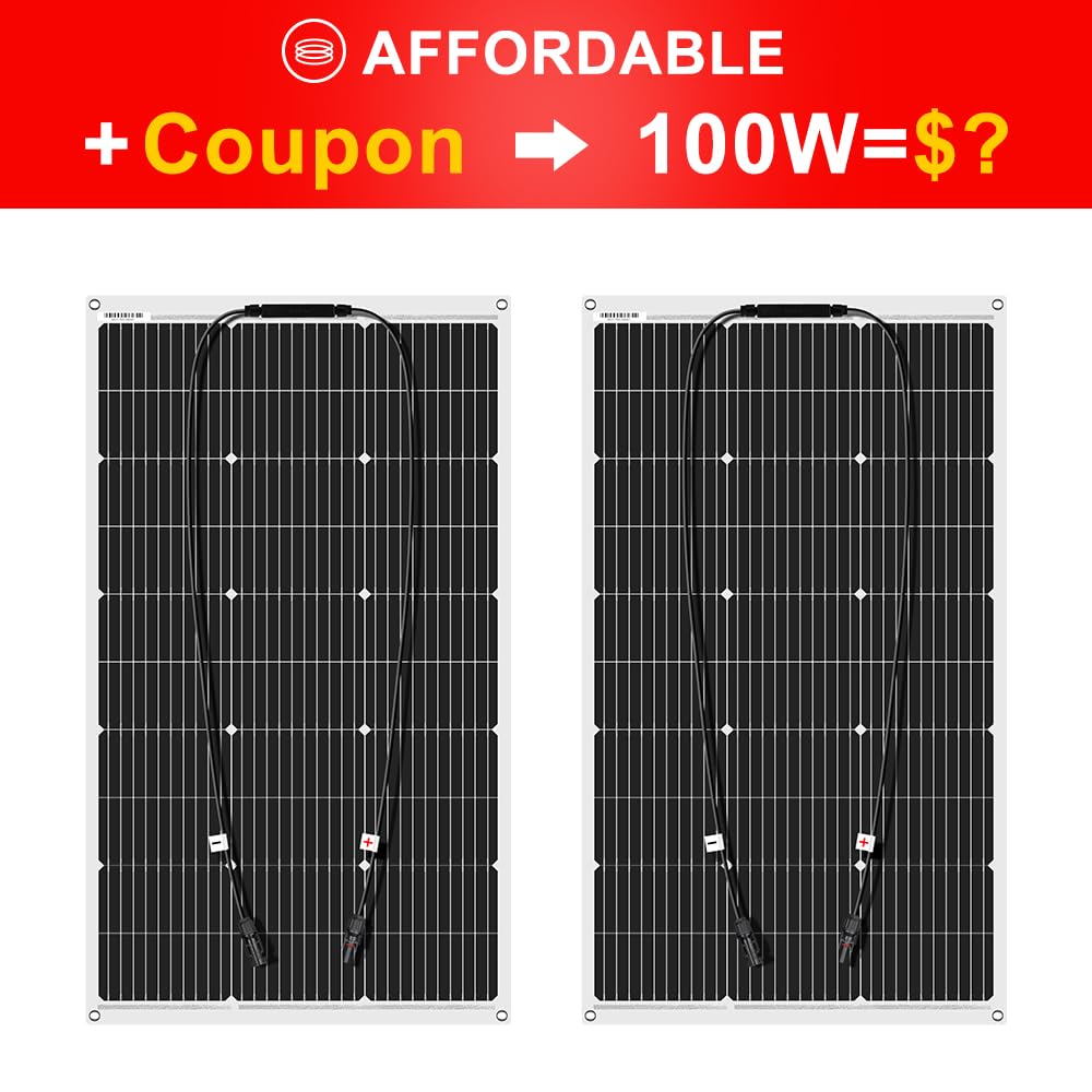 600w 12V Semi-Flexible Solar Panel Lightweight Monocrystalline