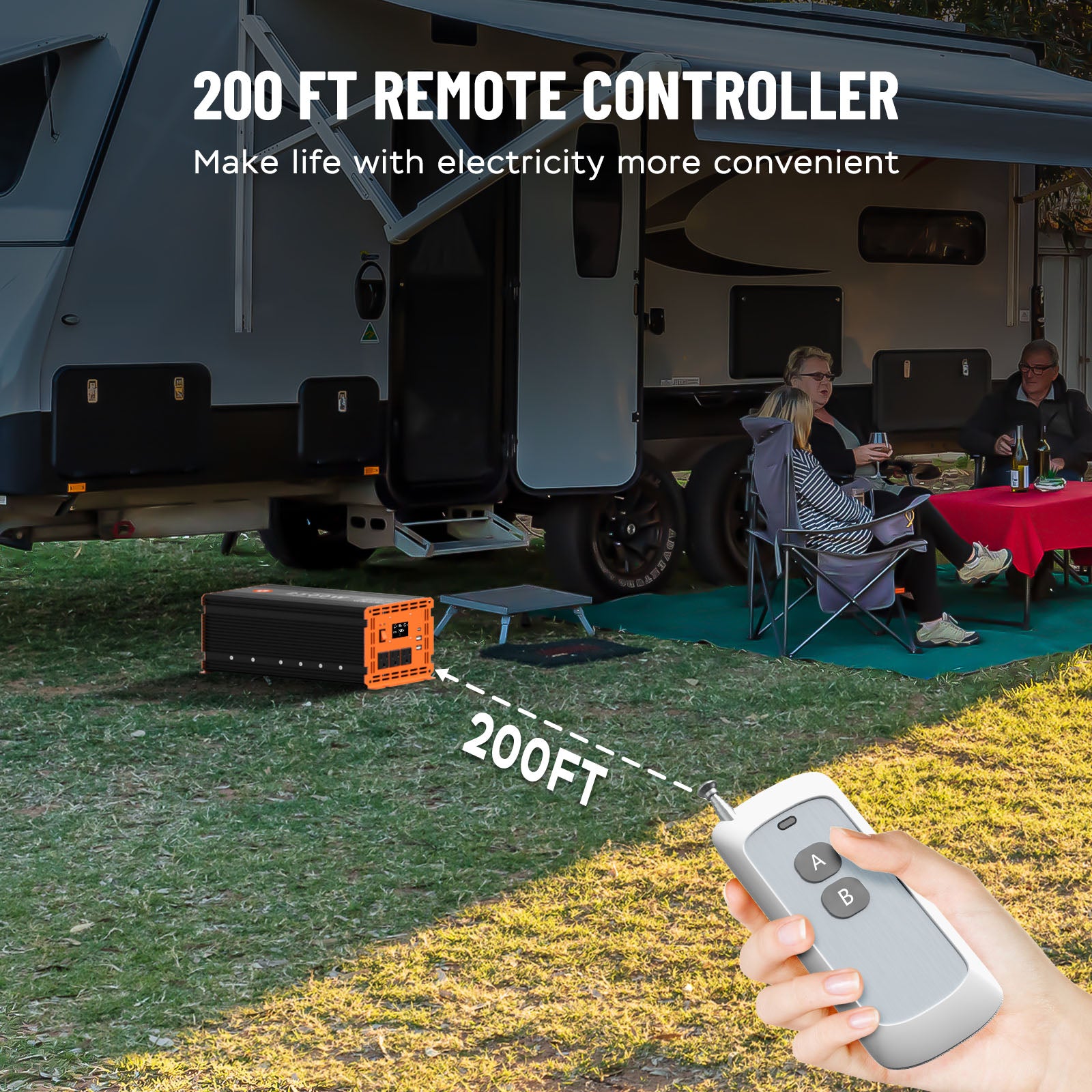 This inverter has a 200-foot remote control