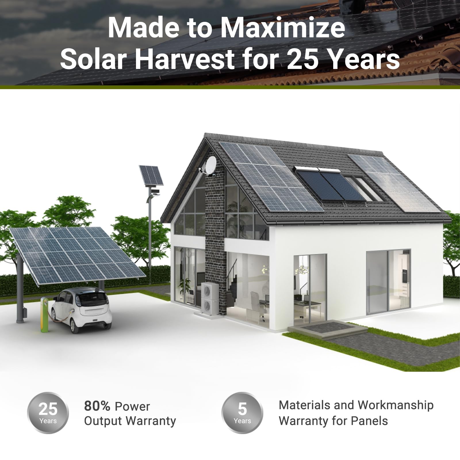 made to maximize solar harvest for 25 years
