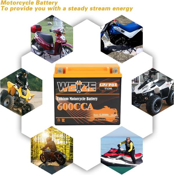 motorcycle battery to provide you with a steady stream energy