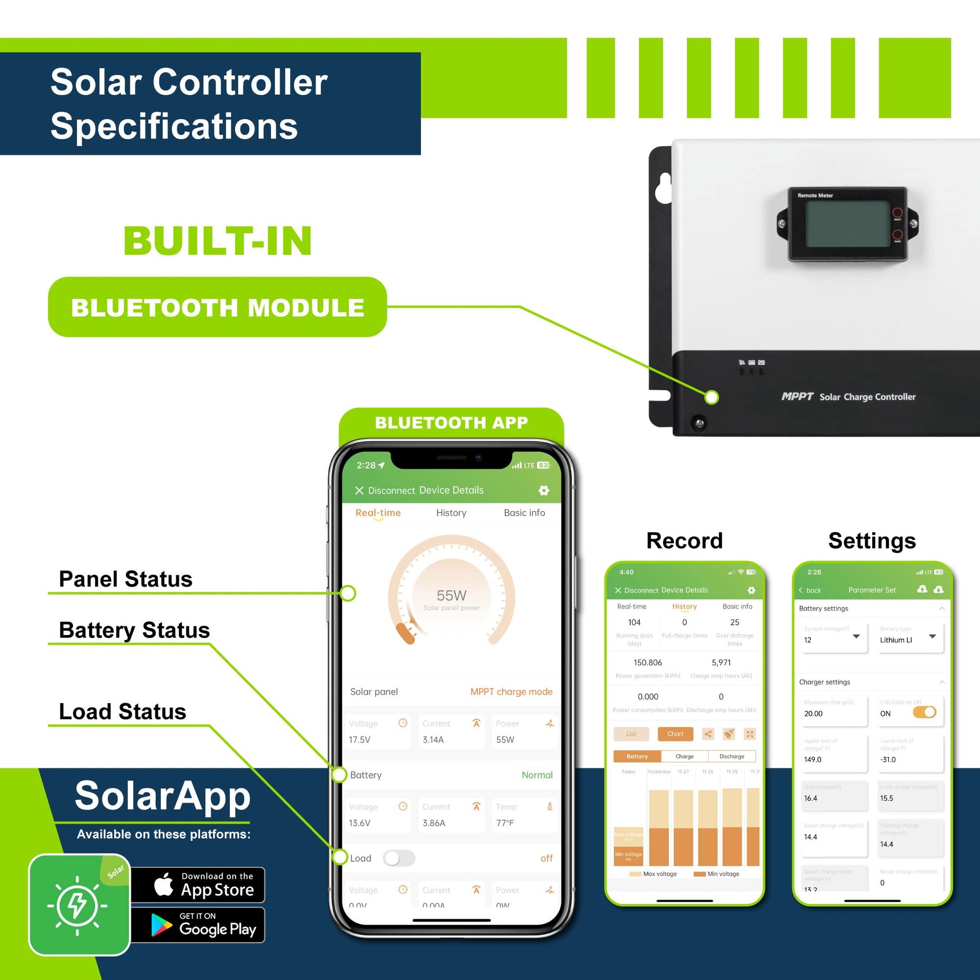 Solar controller specifications