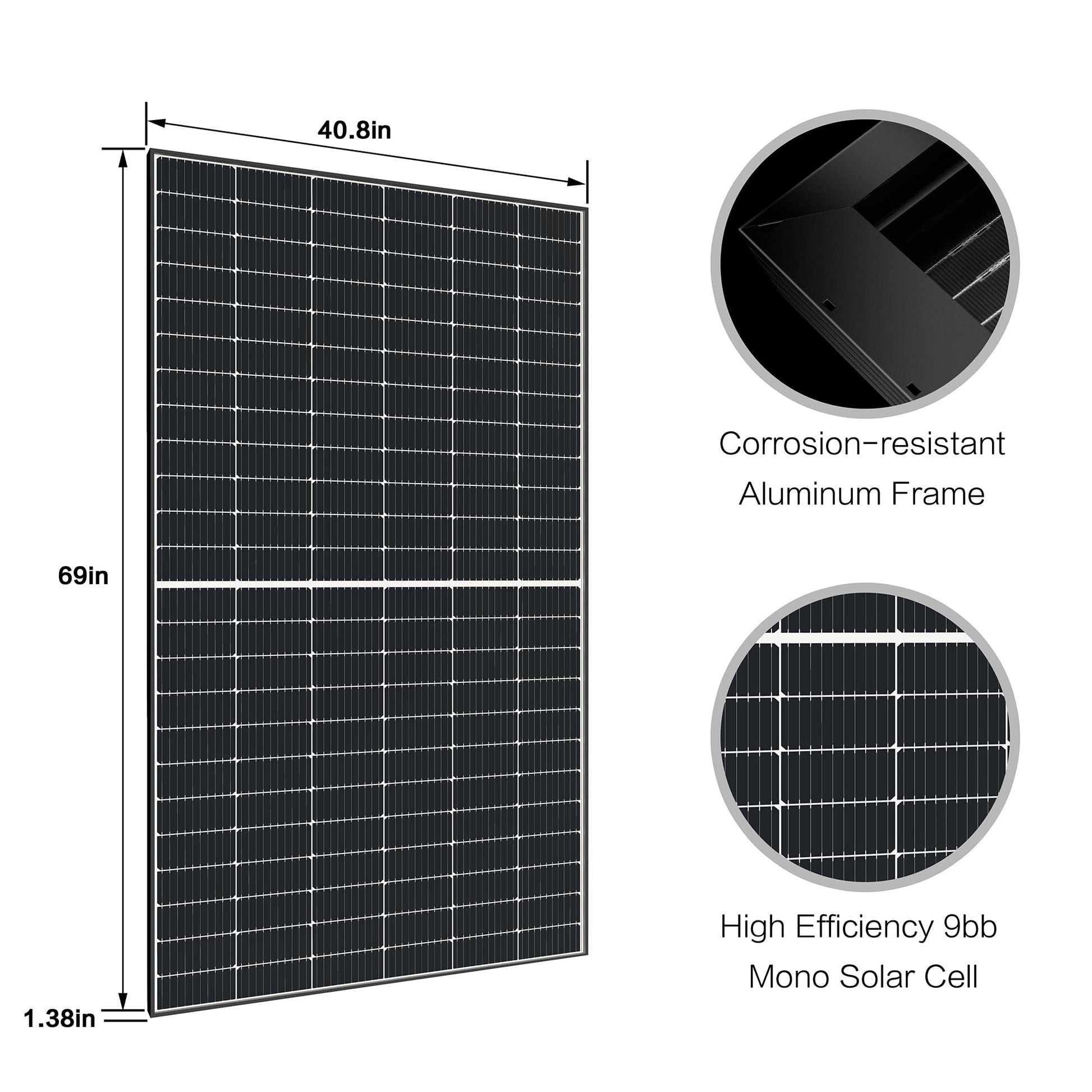 800 Watt Bifacial Solar Panels 12V 10BB Monocrystalline