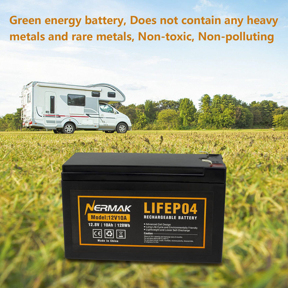 12V 10Ah Lithium LiFePO4 Deep Cycle Battery for Solar/Wind Power, Small UPS,Fish Finder