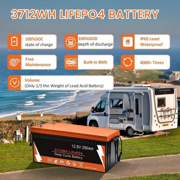 12.8V 290AH Smart LiFePO4 Lithium Battery-5