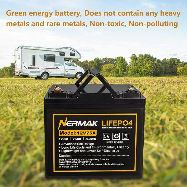 12V 75Ah Lithium LiFePO4 Deep Cycle Battery