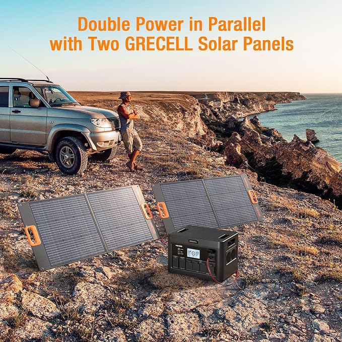 double power in parallel with two grecell solar panels