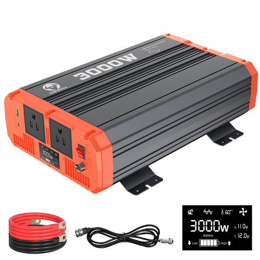 3000W Pure Sine Wave Inverter 12V to 110V_TOPBULL